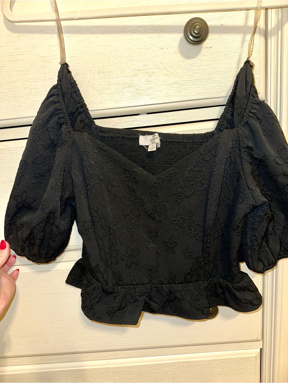 Women's Black Blouse Boutique Top